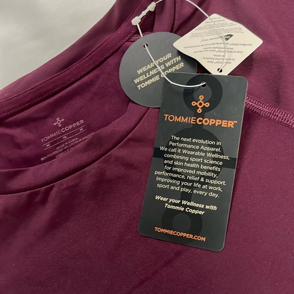 Tommie Copper Performance Raglan Long Sleeve T Shirt Sz M Amethyst w/ Dove Grey - Picture 3 of 8